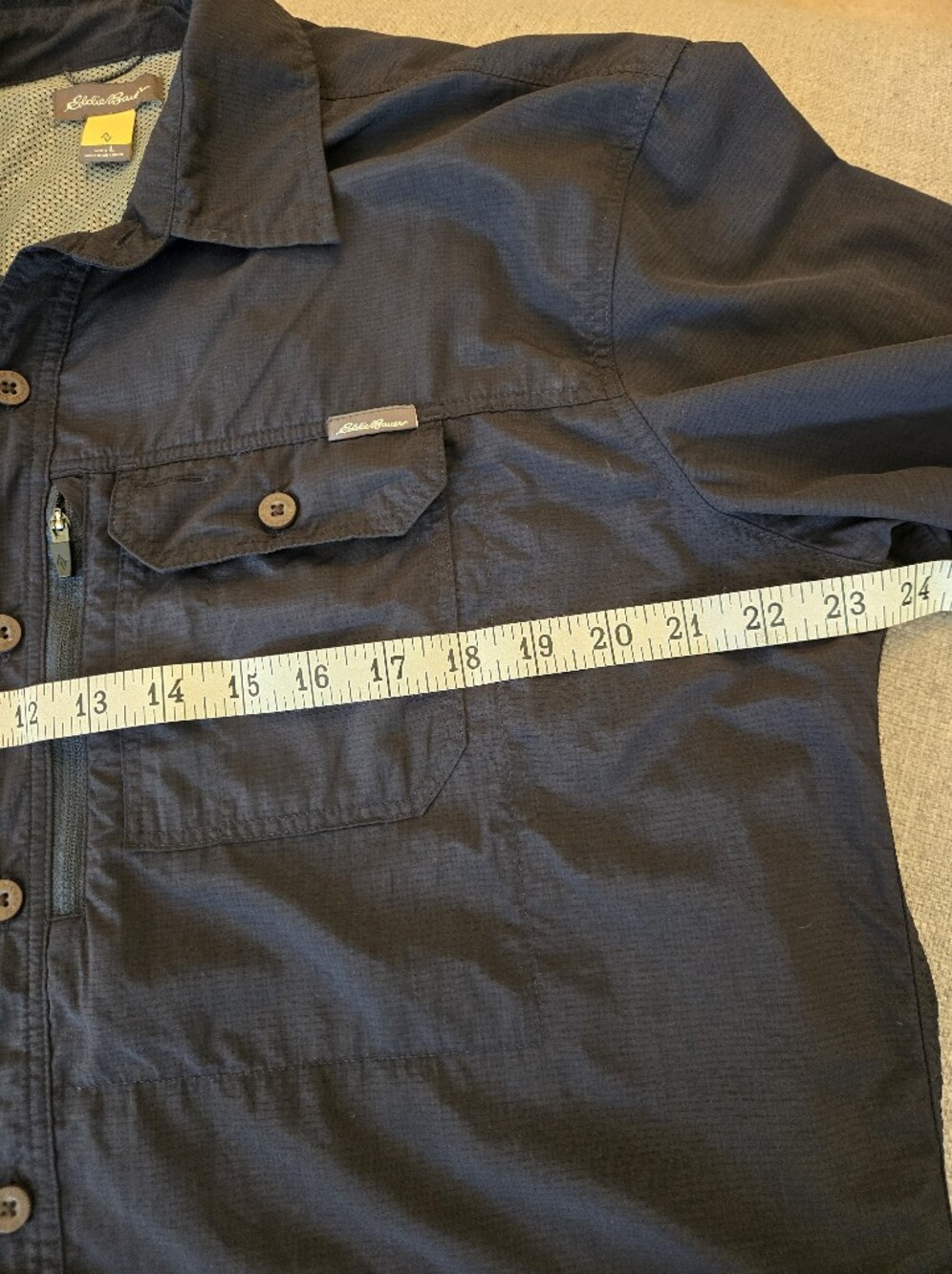 EDDIE BAUER I L Long Sleeve Fisherman's Shirt I navy blue - Picture 7 of 8